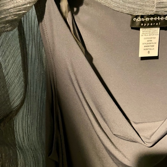 Silver / Gray Holiday dress.  Size 6. Connected Apparel brand, made in Mexico - Picture 2 of 5